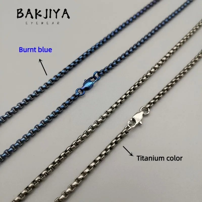 

3mm Pure Titanium Square Rolo Box Chain Necklace/Bracelet Hypoallergenic lightweight Couple Necklace Pendant Versatile Men Gift