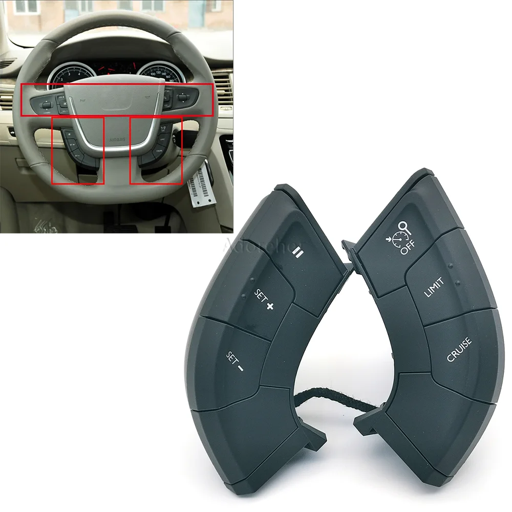 

For Peugeot 408 508 2013 2014 2015 2016 Steering Wheel Button Cruise Control Switch Audio Volume Bluetooth Switch