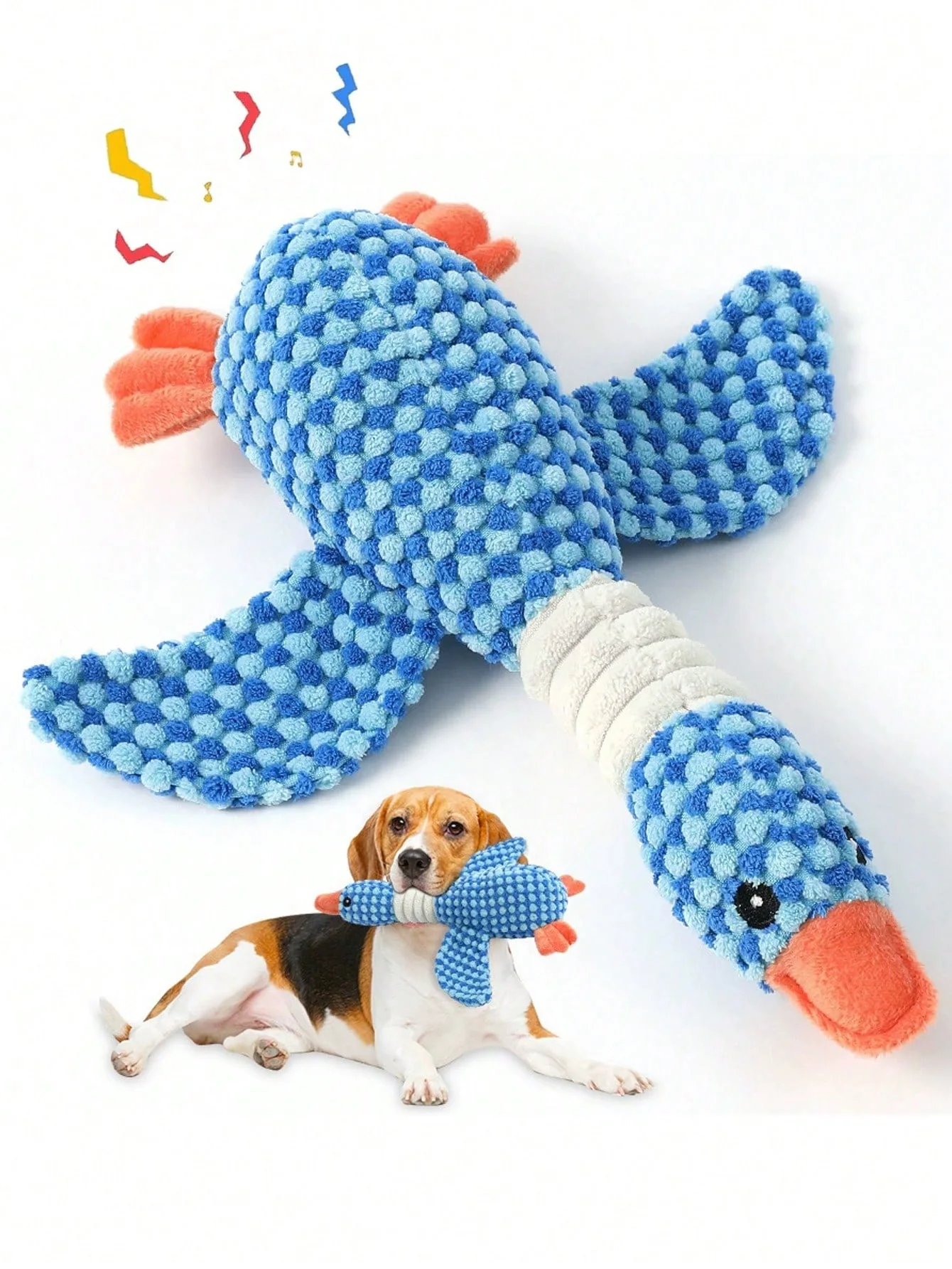 Bite resistant sound making duck plush toy | Dog grinding te