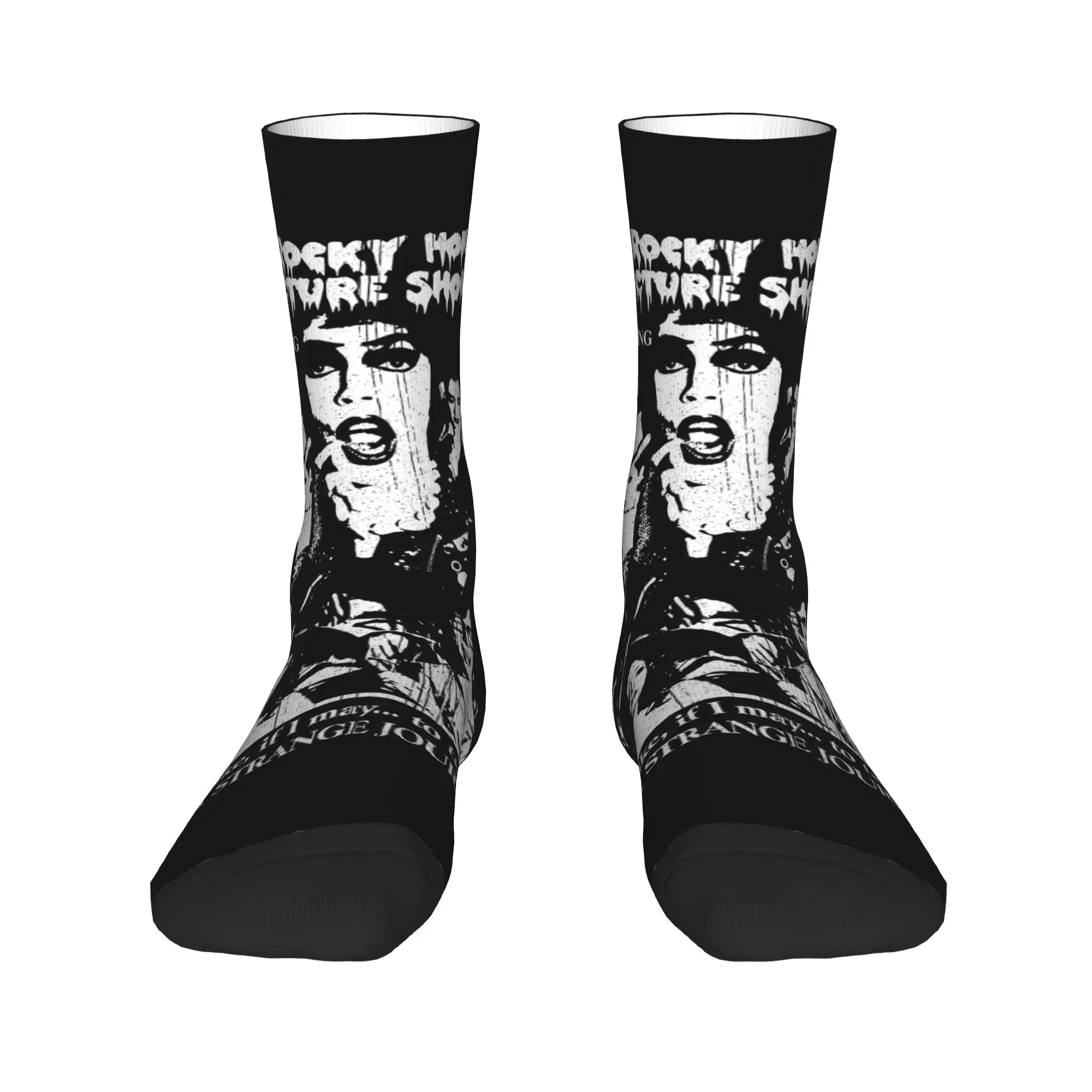 Casual Rockys Horror Picture Show Vintage Basketball Socks  Polyester Crew Socks for Women Men Breathable