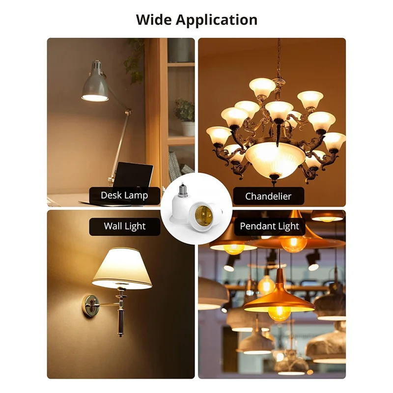 25 Pack E12 To E26 Adapter E12 Light Socket To Medium Base E26 E27 Converter Light Socket Adapter Chandelier Socket-[Qahk]