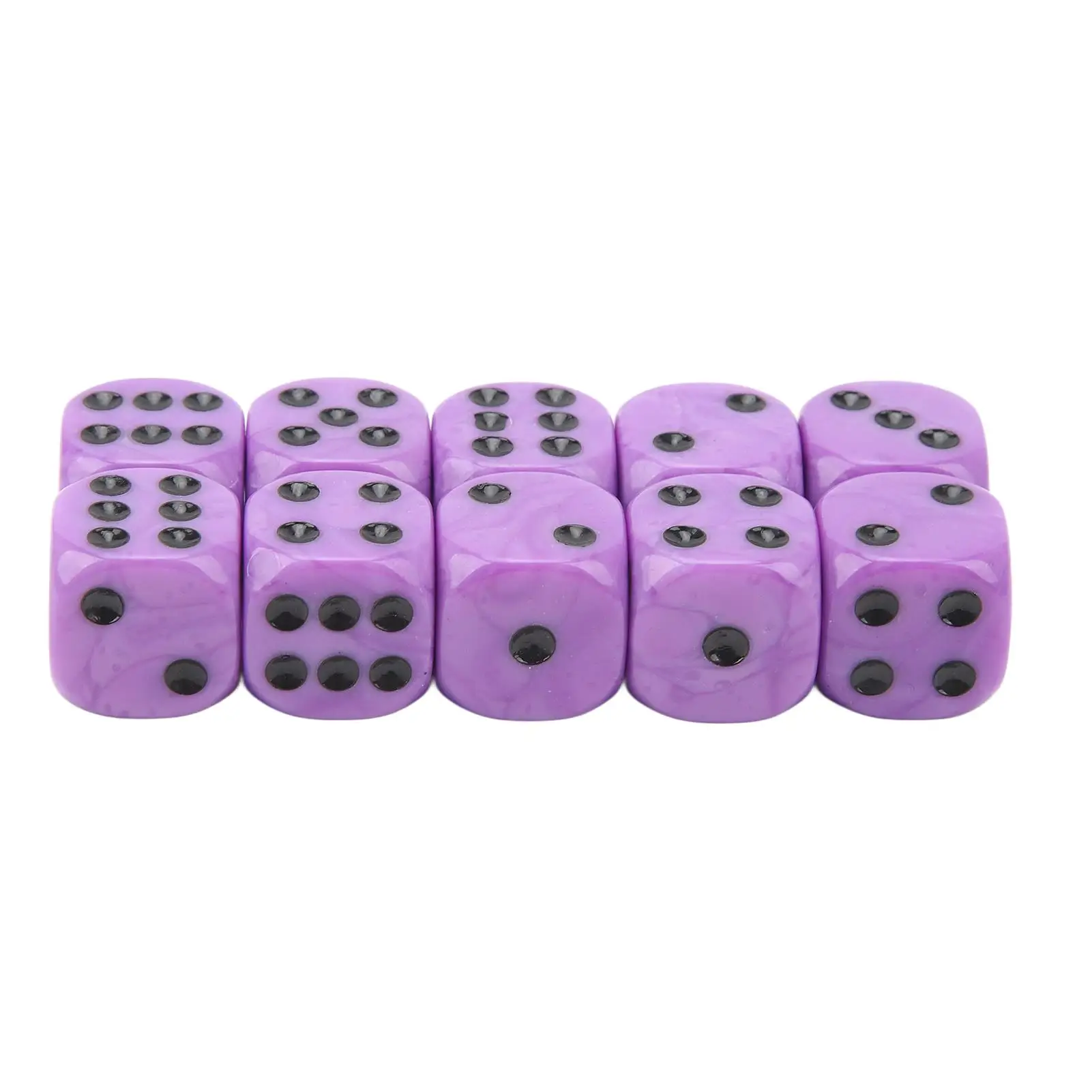 16mm Round Corner Dice for Math Games - Impact Resistant, Lightweight, Clear Plastic with Large Dots