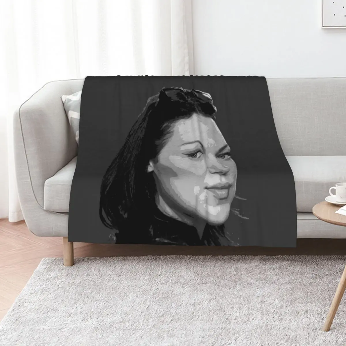 Laura Prepon Black & White Pop Art Portrait Painting Throw Blanket Soft Big Vintage For Sofa Thin Soft Beds Blankets