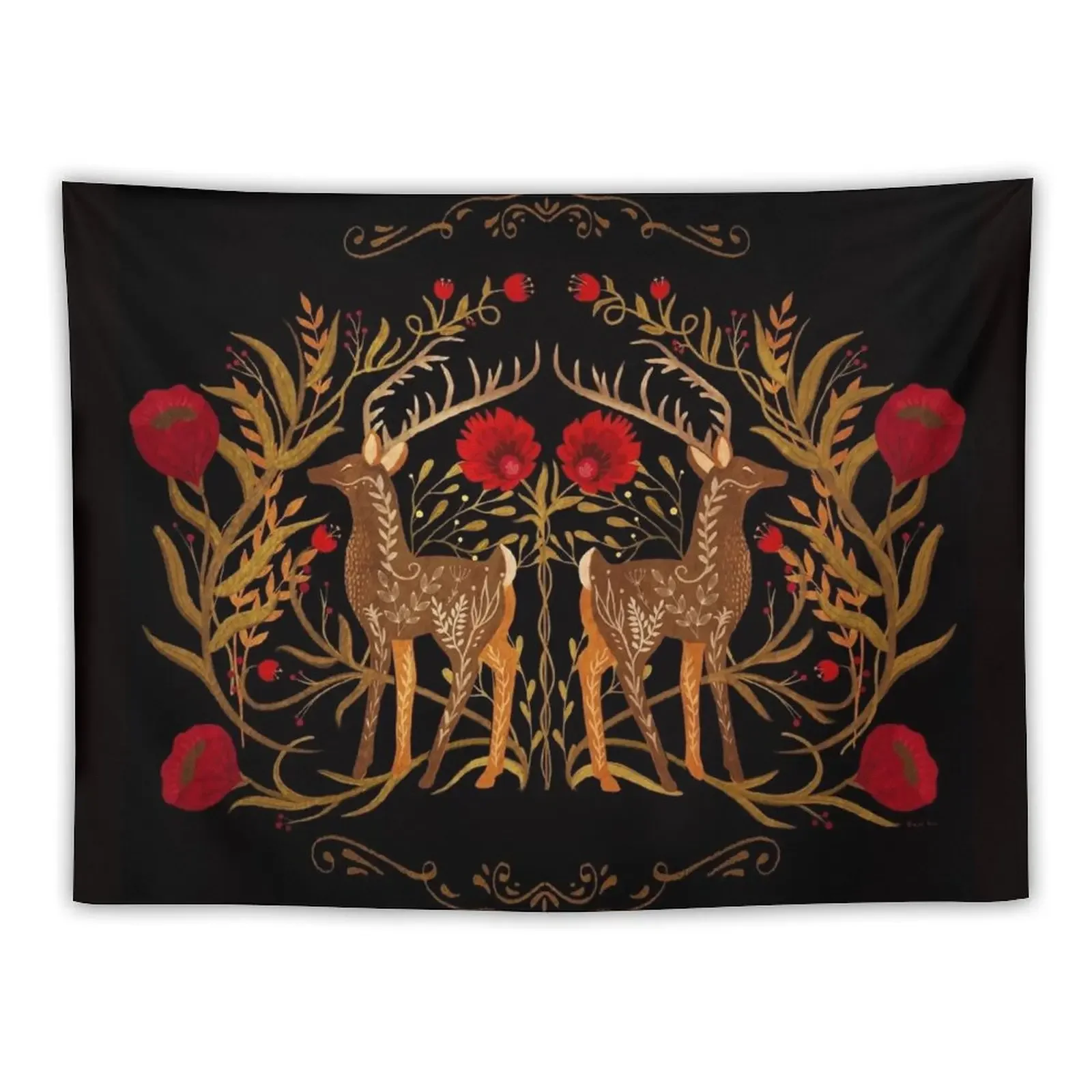 

Two Stags Protecting The Dark Forest Gate Tapestry Funny Decoration Pictures Room Wall Decoration Room Tapestry