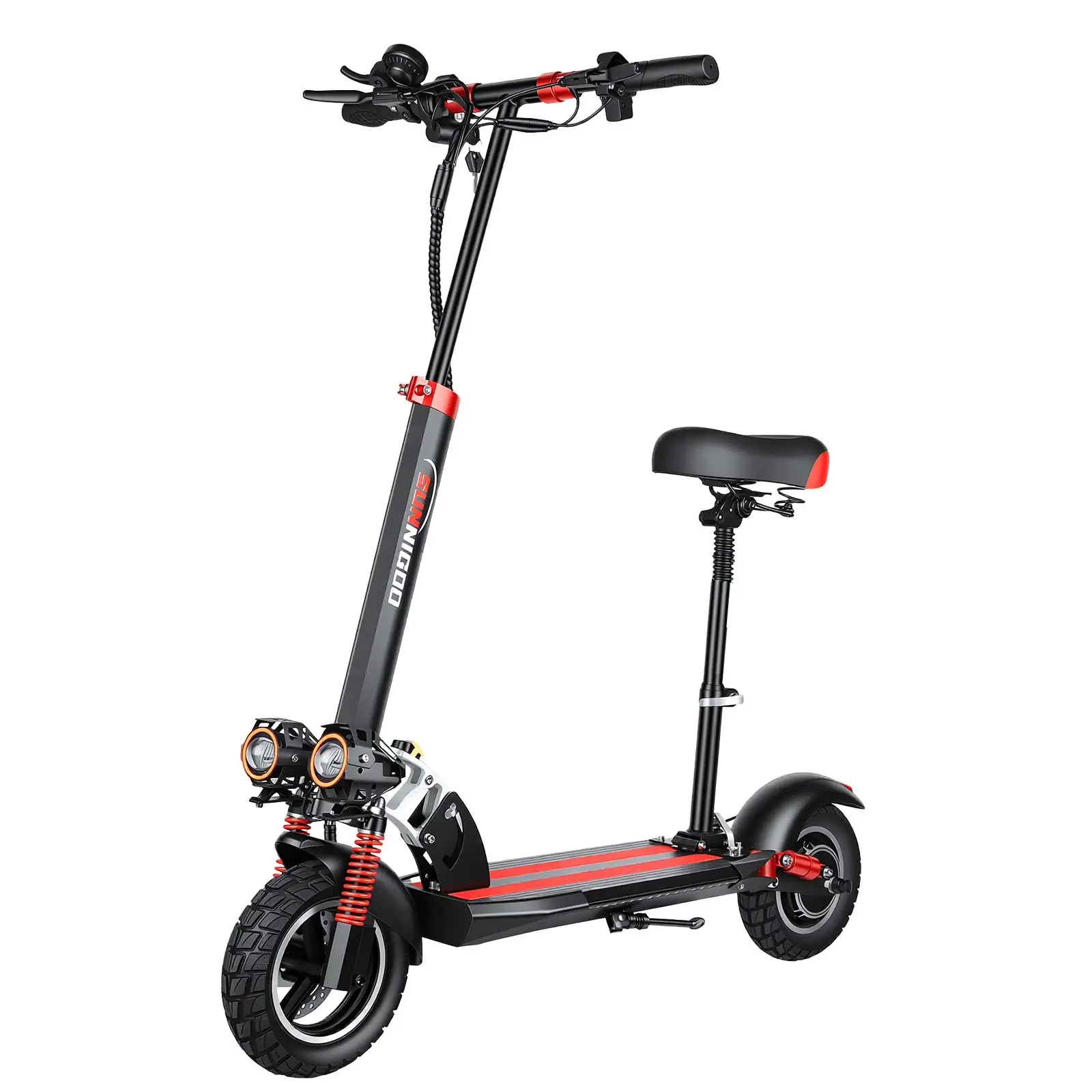 SUNNIGOO N3MAX Elektroroller für Erwachsene, 800W Motor, 45 km/h, 40 km Reichweite, 10"-Reifen, Doppelscheibenbremsen, abnehmbarer Sitz