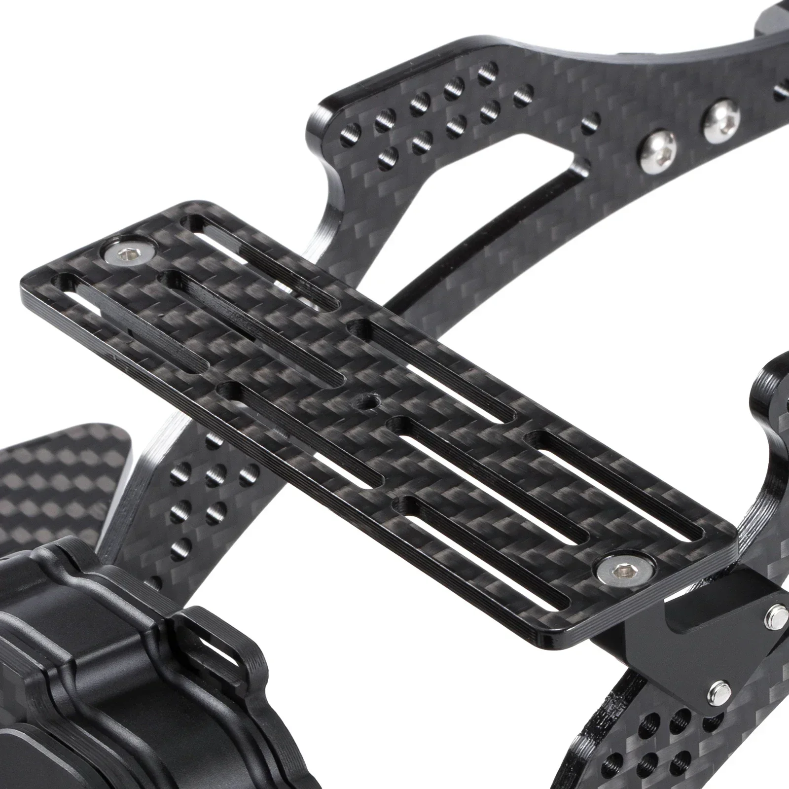 H3 1/10 LCG Chassis Kit, 9 in 1 Gloss Carbon Fiber LCG Frame with Gearbox Cab Hinge for 1/10 RC Crawler Cheater Rigs SCX10 Capra