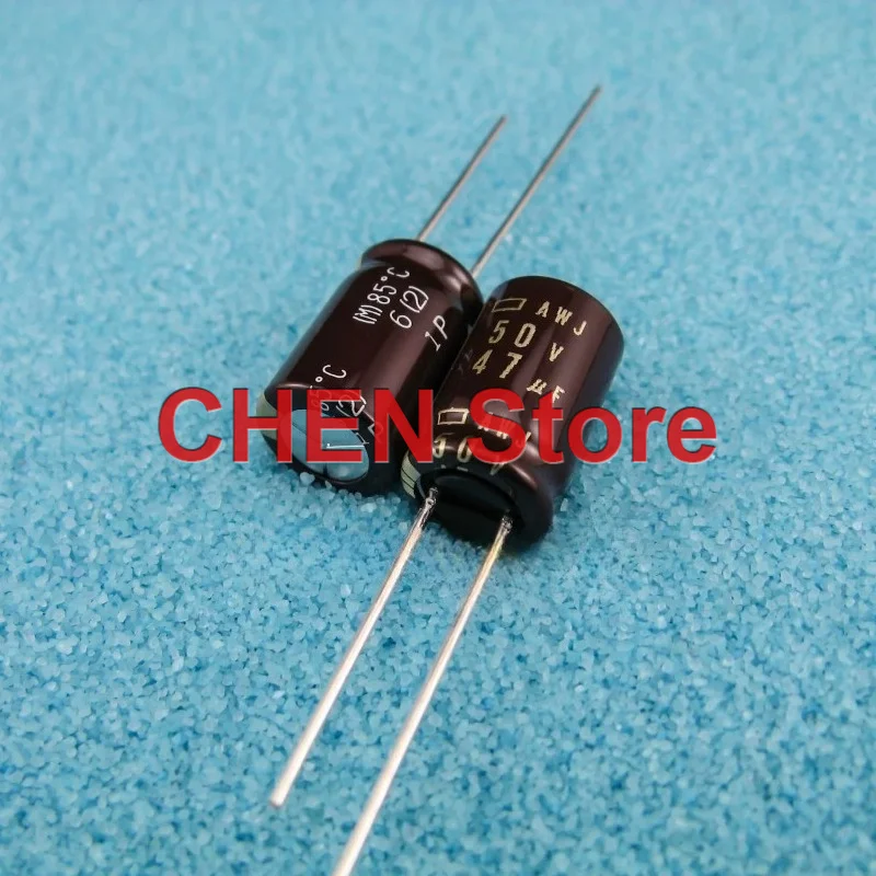 10pcs-lot-original-nippon-awj-47uf-50v-10x16mm-85c-ncc-50v47uf-audio-electrolytic-capacitor-copper-feet-free-shipping