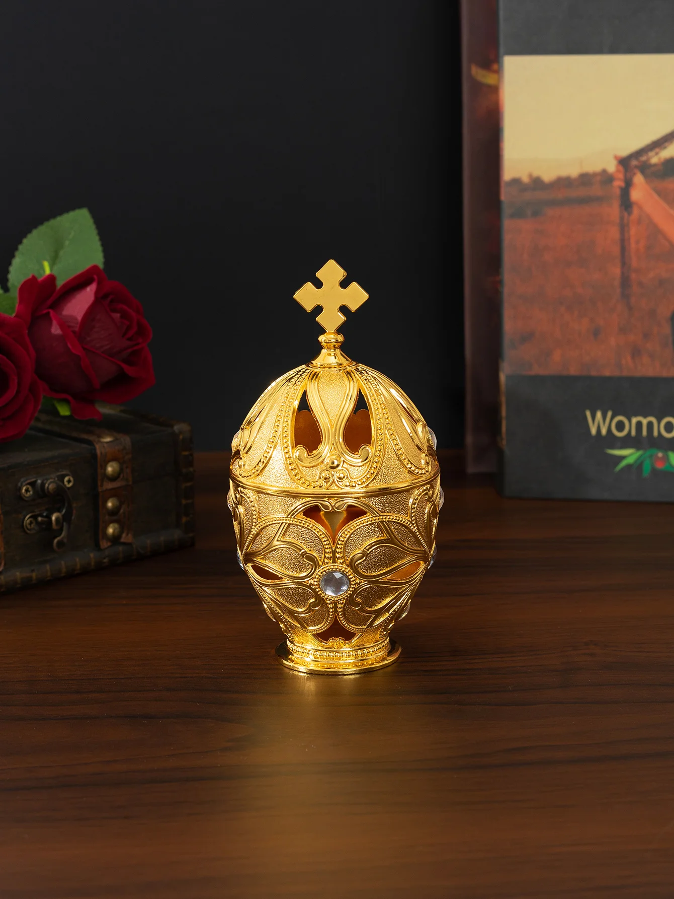 European style hollow incense burner home indoor aromatherapy burner creative soothing retro office ornaments agarwood metal per
