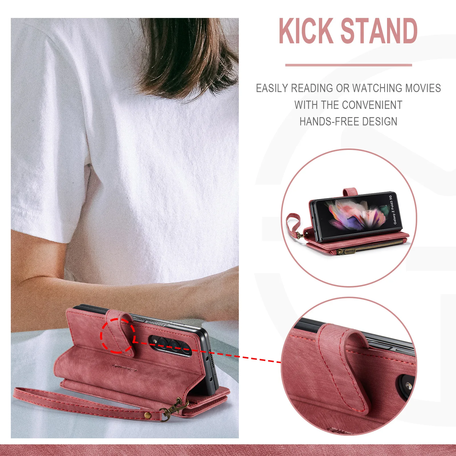 Leather Multi-Function Card Zipper Bag Phone Case For Samsung Galaxy S24 S23 S22 S21 S20 Ultra Plus A14 A53 A54 Case Card Wallet