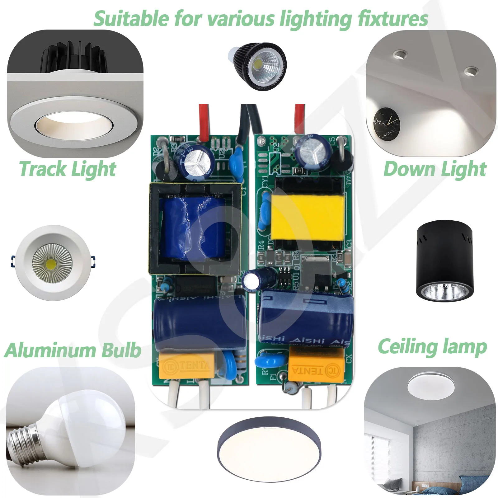 LED Driver AC110V 220V to DC36-65V 500mA 600mA  Lighting Transformer For LED Panel Light LED Chandelier Living Room Lamp Adapter