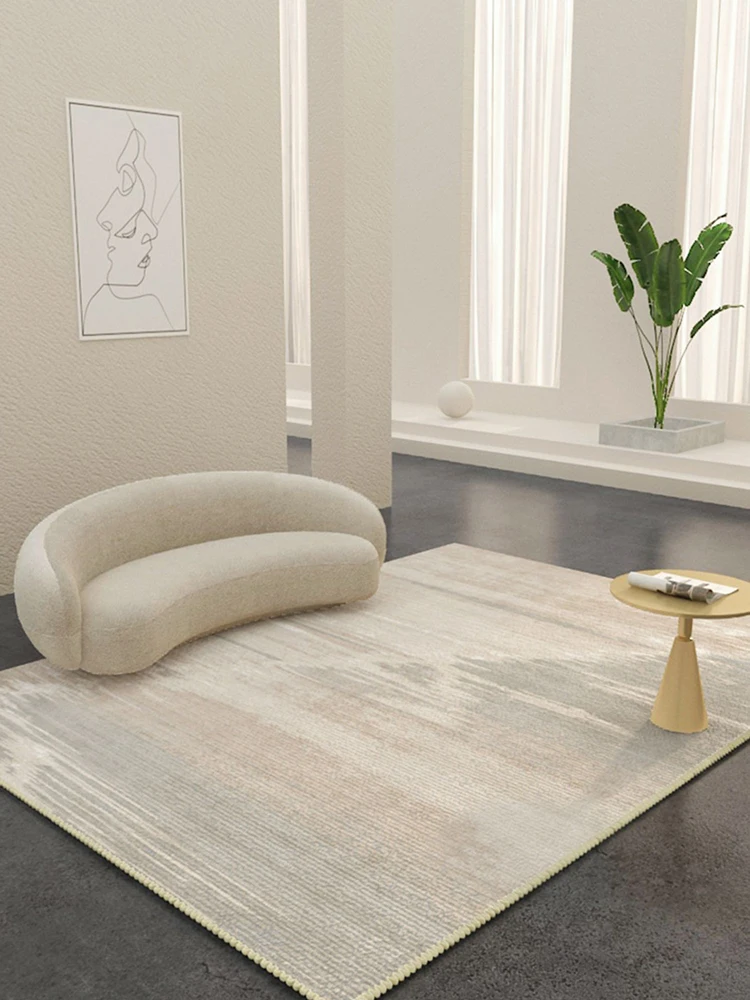 Abstract Striped Carpet Comfortable Refreshing Bedroom Rug Luxury Large Area Living Room Decorative Carpets Beige Rugs Tapis 양탄자