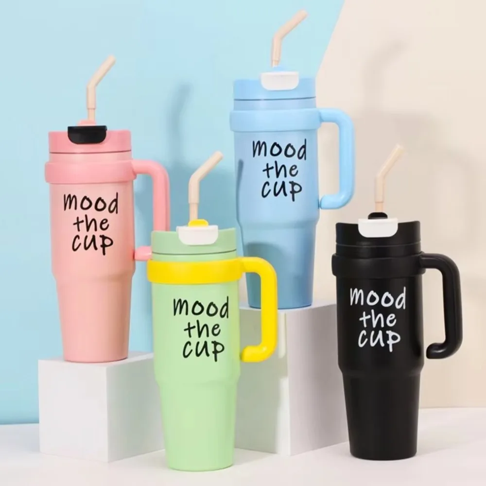 

New 1000ML Straw Cup Large Capacity Cold and Hot Coffee Cups with Straw Water Bottle Accessories Insulation Bottles
