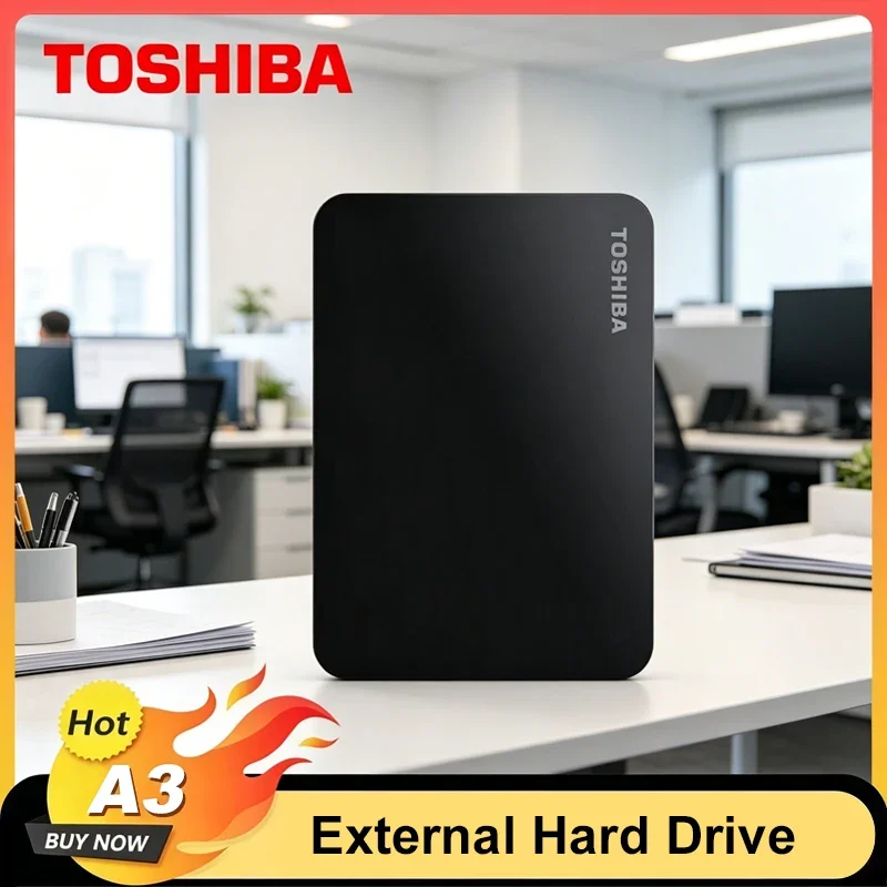 

Toshiba A3 HDTB420XK3AA Canvio Basics Portable External Hard Drive USB 3.0 Black 500GB 1TB 2TB- A3 Series