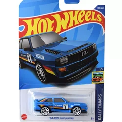 Mattel heiße räder auto 84 audi sport quattro blau rallye champs verkehrs rennjunge spielzeug 1/64 auto legierung modell fahrzeug no.180