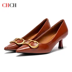 CHCH Women's High Heels New 4cm Black Simple Business Women's Shoes Evening Party