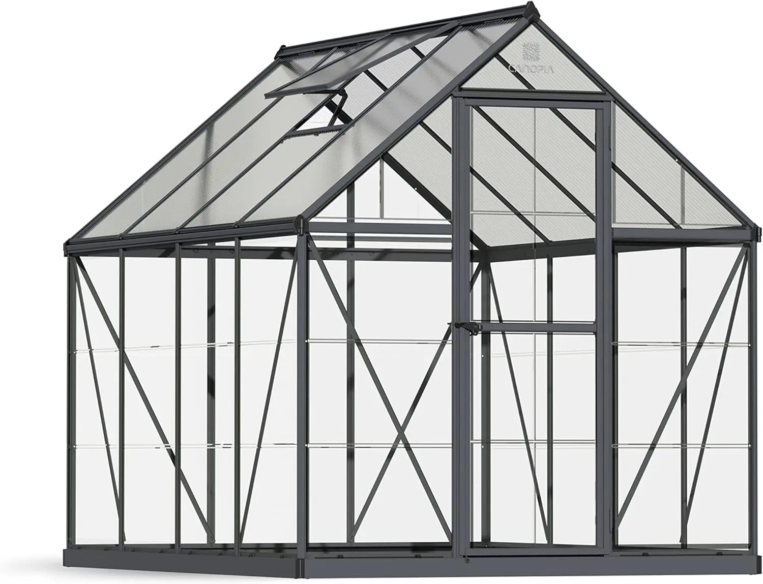

Гибридная теплица 6 'x 8'-серый