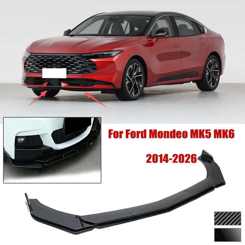 5pcs Front Bumper Shovel For Ford Mondeo MK5 MK6 2014-2026 Spoiler Front Bumper Deflector Anti Scratch Protection Device