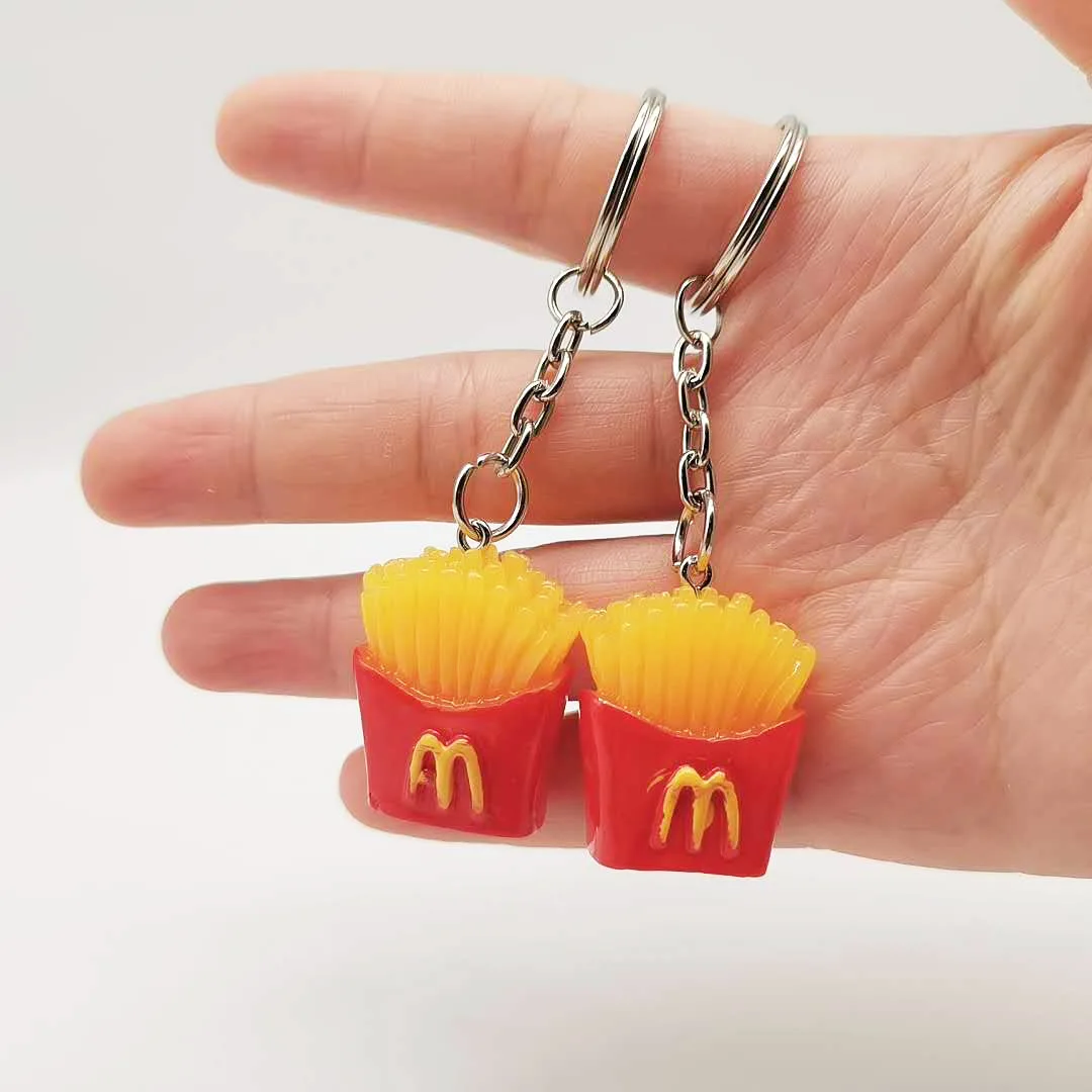 1PCSCreative small french fries keychain bag pendant simulation food promotion gift event giveaway pendant