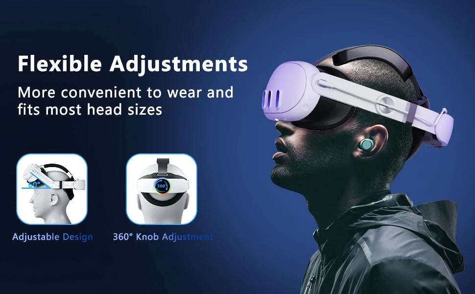 Kopfband-Akku mit 10000 mAh für Meta Quest 3/3S/2, Ersatz-Kopfband, verstellbar, für optimalen Komfort, 15/18 W, schnelles Aufladen, VR-Zubehör. – Detail 4