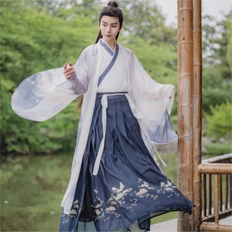 بدلة طباعة أغنية Hanfu Yunchuan Wei للرجال والنساء ، أرجوحة كبيرة للأزواج ، خرافية فائقة ، طالب يومي ، على الطراز الصيني