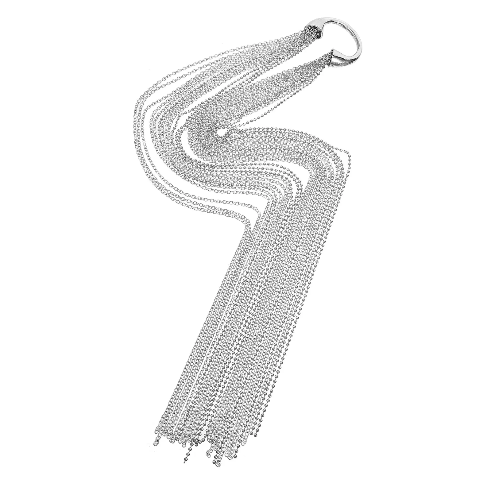 

Zinc Alloy Tassel Hair Chain Jewelry for Women Long Elegant Tassel Headpiece Bridal Prom Party Photo Shoot Hair Accessory