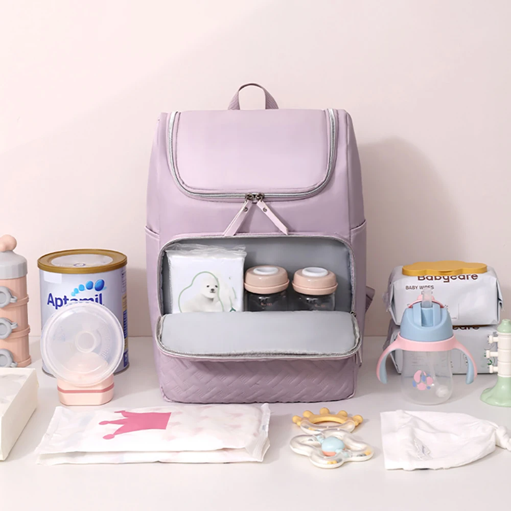 Diaper Bag  Waterproof Multi Compartment Dry Wet Separation Milk Bottle Insulation Hands Free Baby Stroller Hanging Mommy Bag
