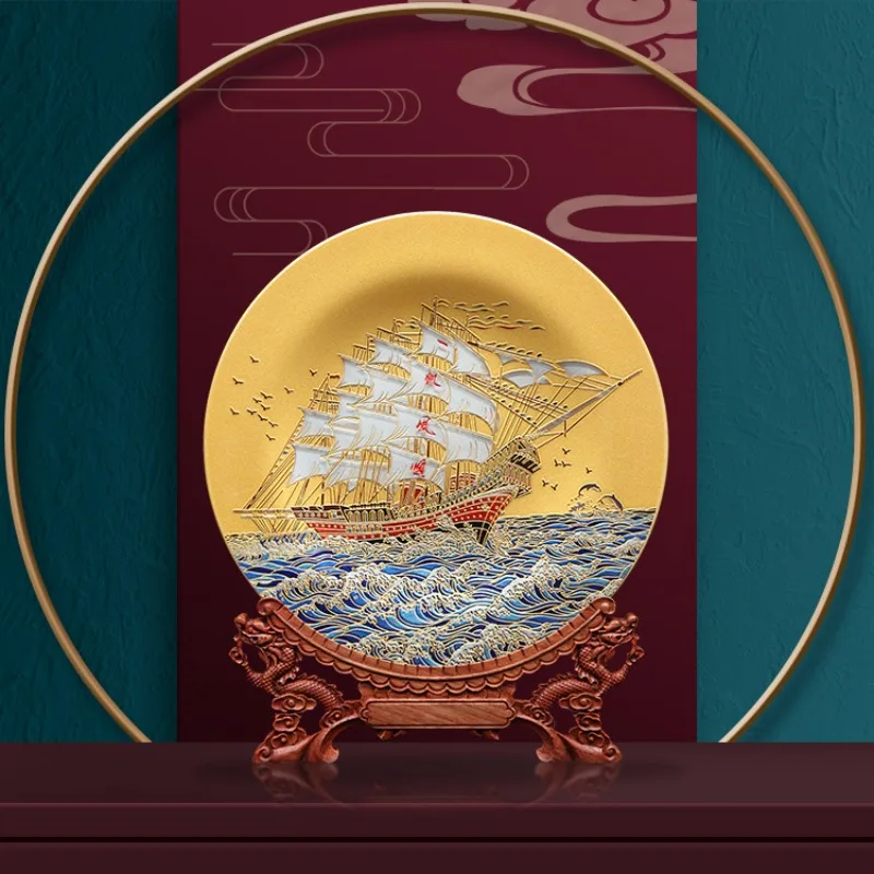 Smooth sailing, high-end gifts, opening anniversary housewarming office ornaments, business commemorative gifts for customers