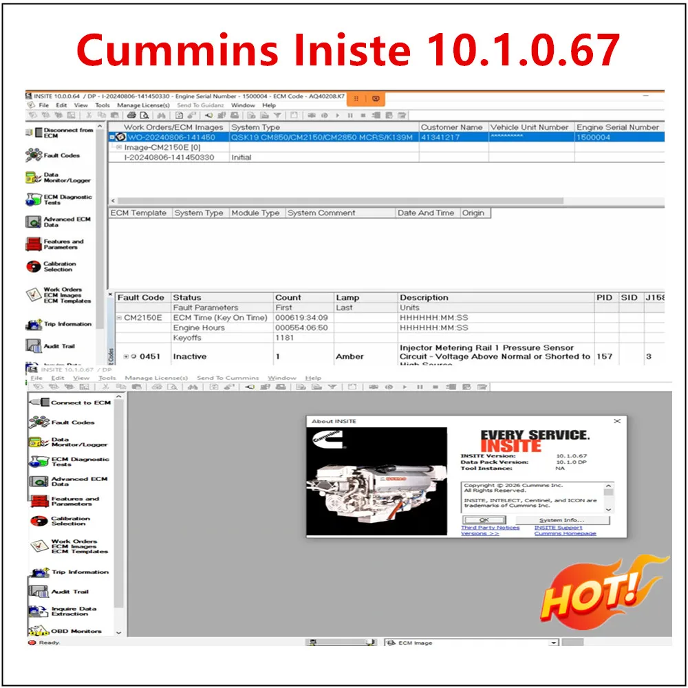 2026 New Cummins Insite 10.1 / 10.0 Pro Calterm 5.16 InPower Pro16 QuickServe 2017 for CMS Engine Diagnostic 1PC Remote Install