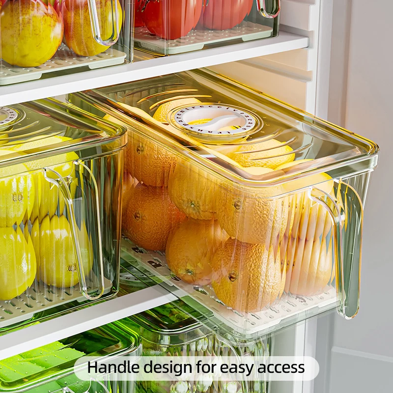 Stackable Refrigerator Storage Box with Lid, Capable of Storing Bread, Food, Vegetables, and Fruits