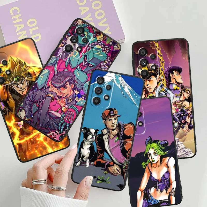 JoJos Bizarre Adventure For Samsung A53 A52 A33 A32 A51 A71 A21S A13 A73 A55 A22 A23 A35 A72 A54 A12 5G Black TPU Phone Case