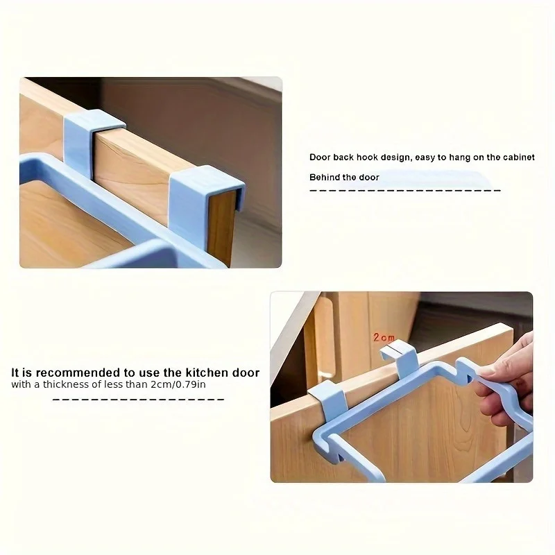 1pc Garbage Bag Holder Bracket, Adjustable Kitchen Cabinet Door Hanging Trash Storage Rack.