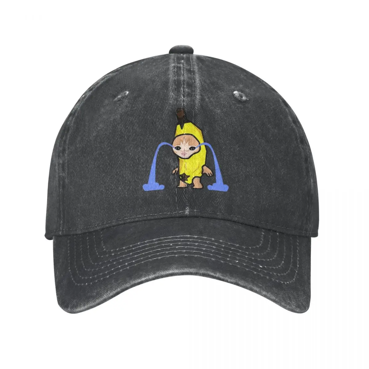 

Banana Cat Cry Baseball Cap Merch Vintage Distressed Washed Cute Animal Snapback Cap Unisex Style Outdoor Summer