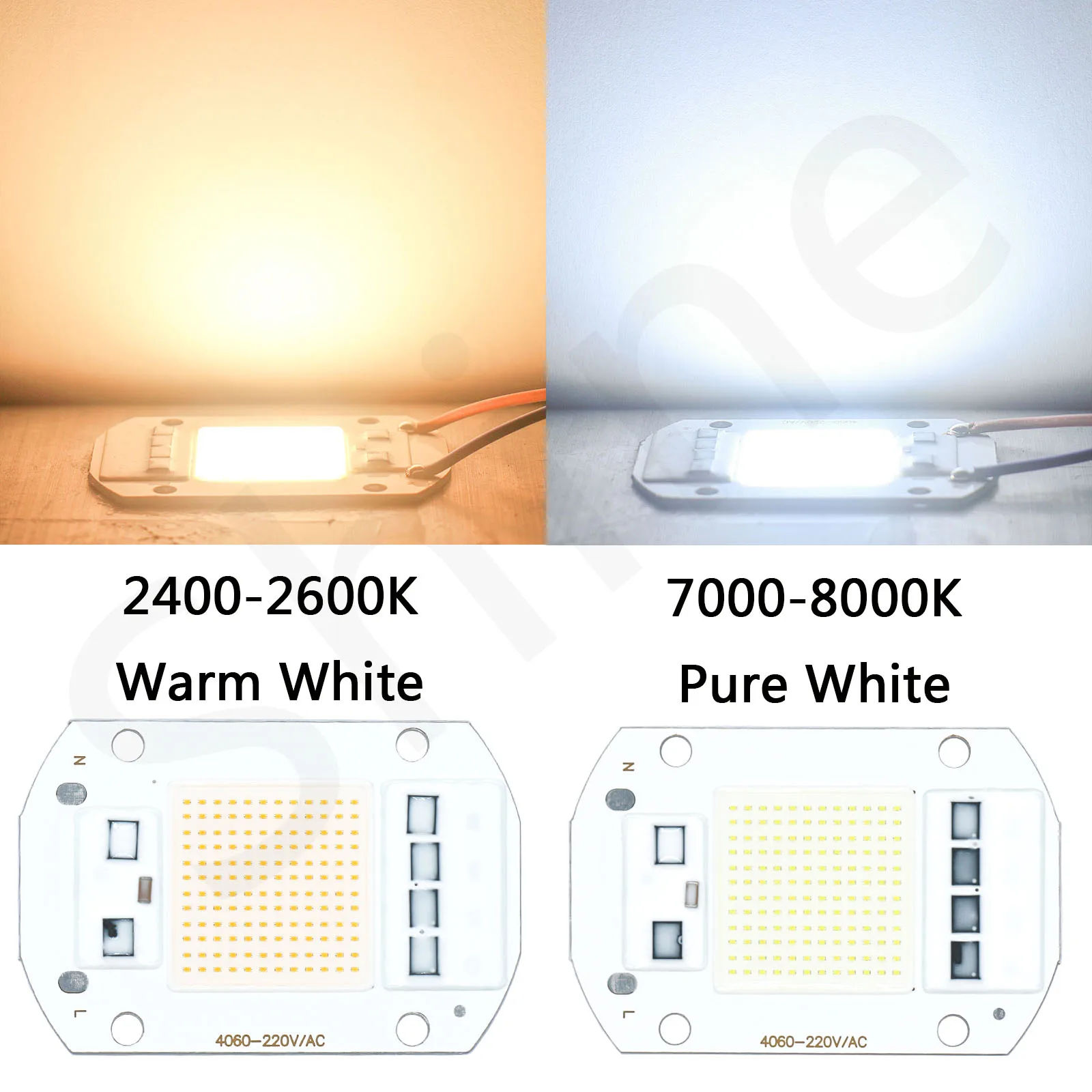 Alta luminosità LED COB Chip CSP lampada perline 50W LED Matrix AC 220V Smart IC illuminazione esterna proiettore lampadina faretto fai da te