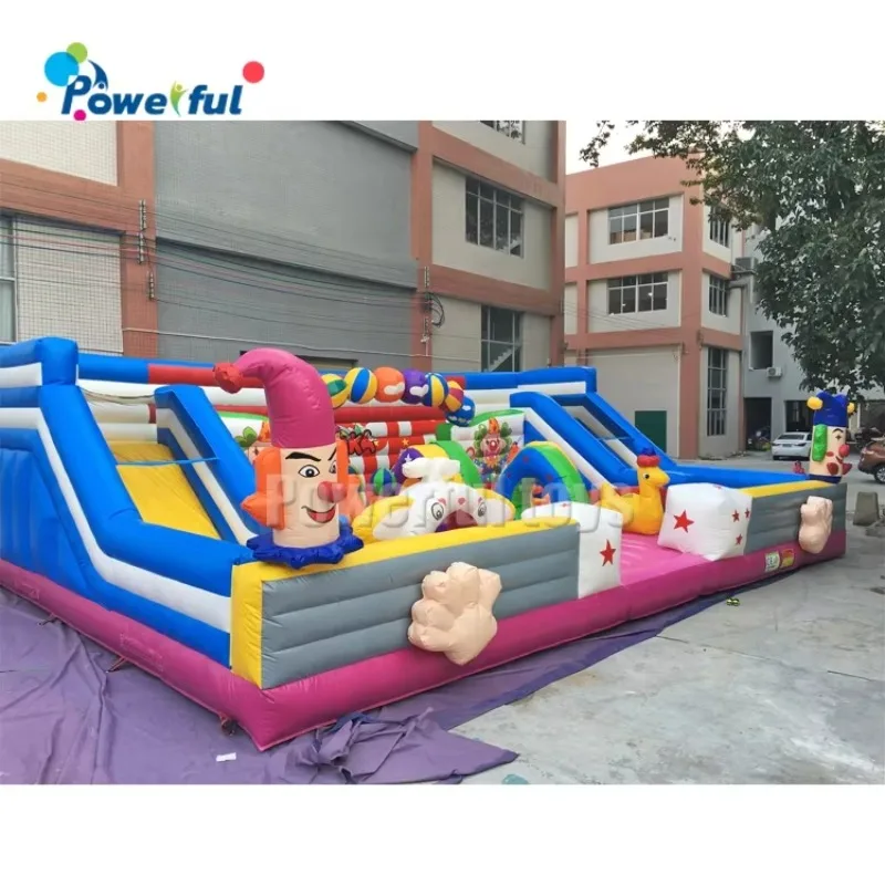 Fun City Inflatable Kids Playground Amusement Park Inflatable Land Obstacle Course