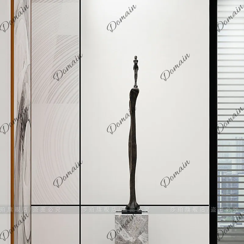 Welcome sculpture ornament modern  entrance sales office front desk abstract figure wrought iron model room soft decoration