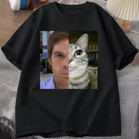 New Dexter Morgan Cat T-shirts Funny Short Sleeve O Neck Tshirt Unisex Streetwear Women's Clothes Harajuku Printed T-shirt Tops