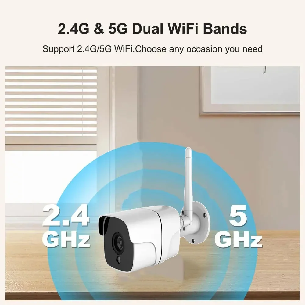 Tuya 5G Wifi IP Camera Outdoor Bullet 5MP Home Security Camera Motion Detection 1080P HD Color Night Vision Audio Surveillance