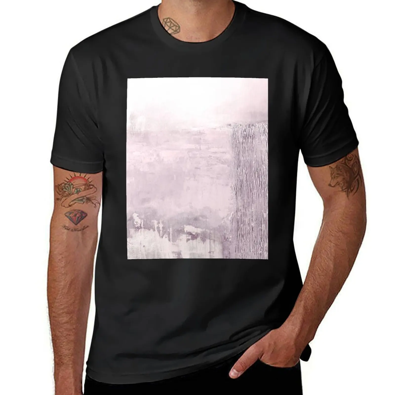 Pink blush landscape T-Shirt cute tops vintage mens cotton t shirts