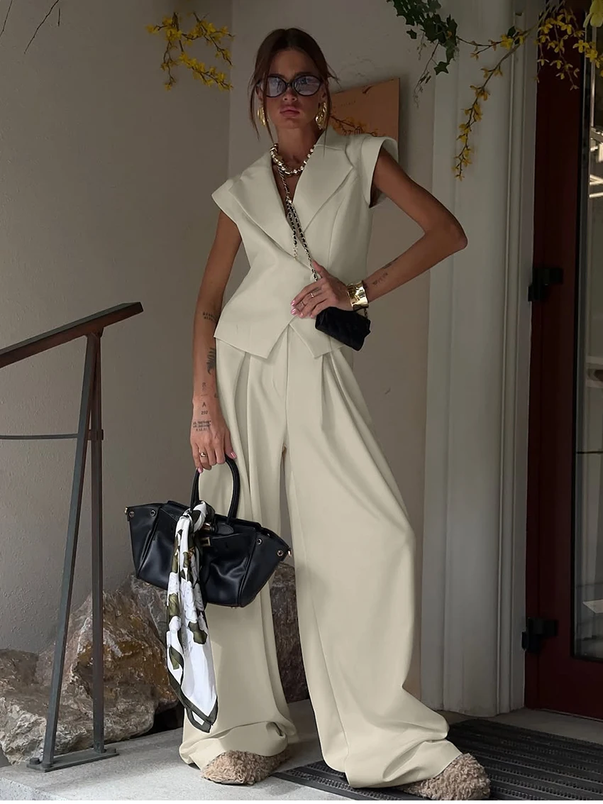 Marthaqiqi أزياء السيدات ملابس خاصة مجموعة مثير بدوره إلى أسفل طوق بيجامة قصيرة الأكمام ثوب النوم بنطال ذو قصة أرجل واسعة الإناث ملابس نوم البدلة #2