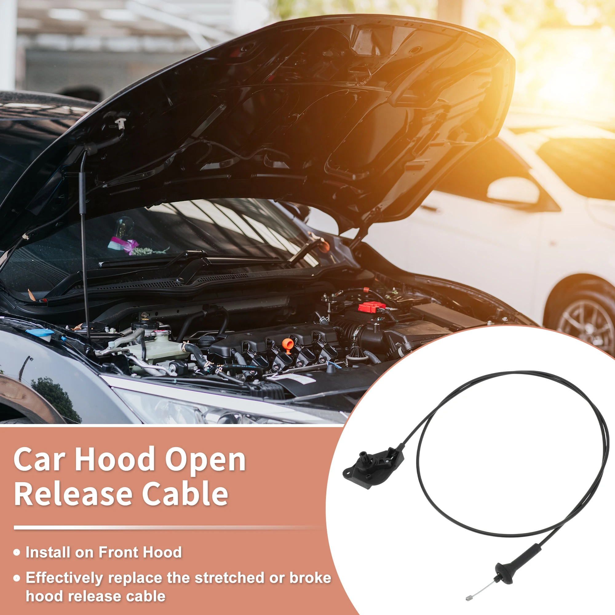 UXCELL For Ford Edge for Lincoln MKX Nautilus 15-24 Front Hood Release Cable FT4Z16916B