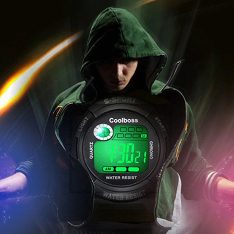 Relógio eletrônico para meninos meninas crianças mostrador luminoso militar esporte relógios para crianças à prova dwaterproof água multi-função relógio digital