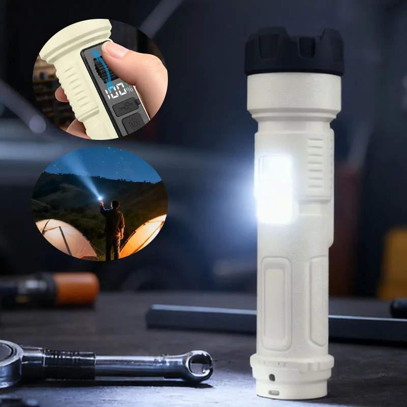 1-4PCS Zoomable Super Bright LED Flashlight with Wheel Focus Portable Handheld Light for Camping Hiking Emergency Outdoor Work