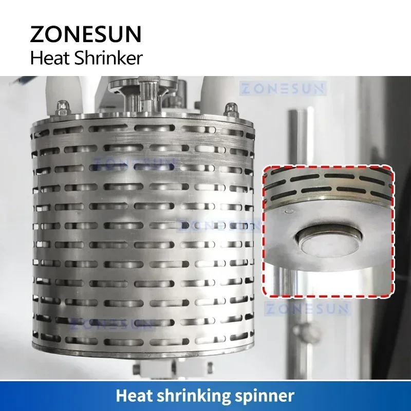 ZONESUN ZS-SXRS1 التلقائي زجاجة الرقبة الانكماش الحراري للكبسولات البلاستيكية العبث ختم الواضح على النبيذ والصلصة التعبئة والتغليف