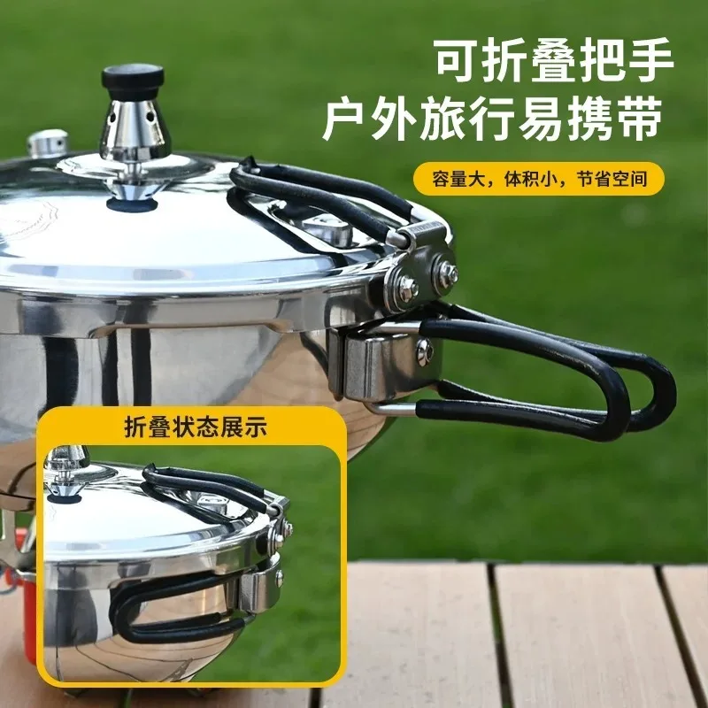 Camping Small Pressure Cooker   High-pressure Pot with Valve Safeguard Stainless Steel Cooking Pot Canning Pressure