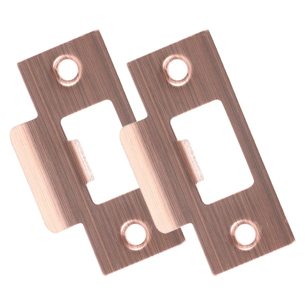 

2pcs T Stainless Steel Lock Tongue Guide Plates Red Ancient Copper for Doors Durable Metal Strike Plates Door Latch