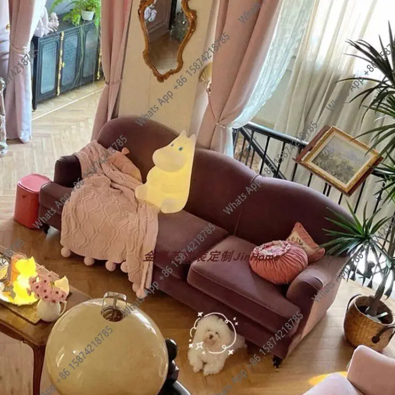 

Rt Retro Velvet Fabric Single French Minimalist Designer Size Apartment Living Room Fashion Sofa