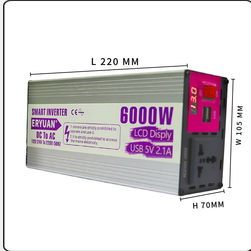 inverter generator High-power multi-function 6000W12V/24V variable 220V intelligent dual-voltage solar inverter