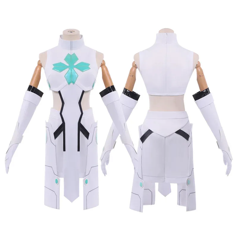 To Be Hero X Lucky Cyan Cosplay Costume Full Set - White Uniform with Wig & Gloves (S-XXL) for Women Halloween Conventions