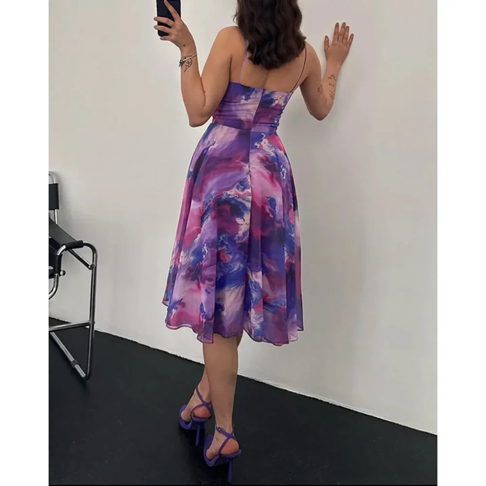 Summer Dress Fashion Sexy Spaghetti Strap Short Dress Robe Femme Summer New-in Slim Fit Elegant Dress Boho Style Dresses