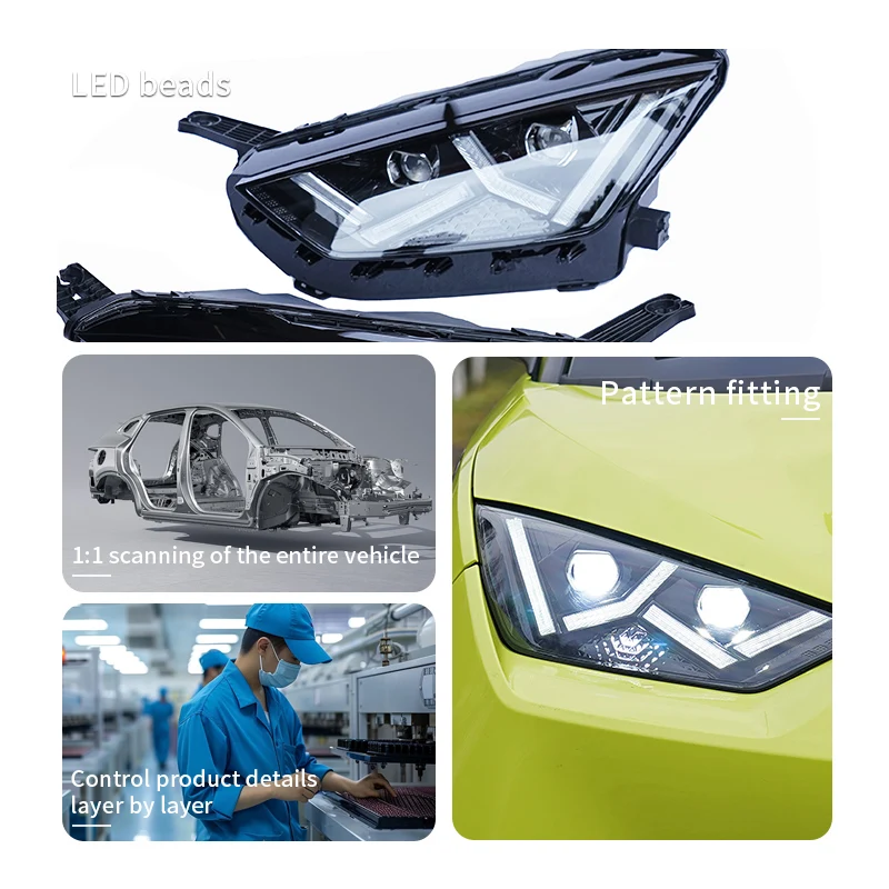 Suitable Headlight for BYD Seagull Assembly Non-Destructive Daytime Running Light Front Turn Flow LED Dual Lens Modification